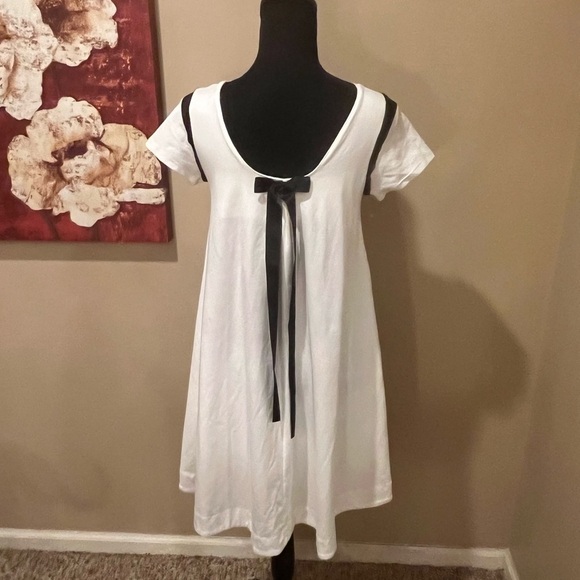 Lolita A Line Mini Dress White with Black Accents, size Small - Picture 2 of 6